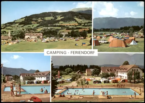 Seeboden Mehrbildkarte Camping Feriendorf Freibad Schwimmbad 1975
