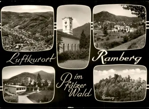 Ramberg (Pfalz) Mehrbildkarte mit 5 Ansichten, Ort im Pfälzer Wald 1960