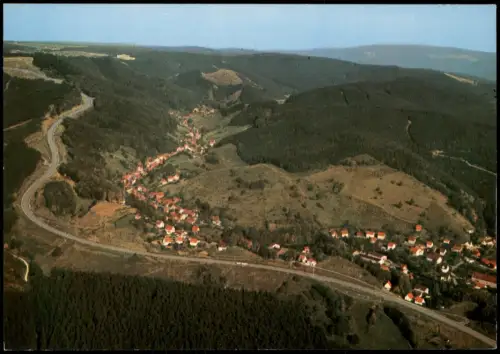 Lerbach-Osterode Harz Blick über die vierspurige Umgehungsstraße  Oberharz 1975