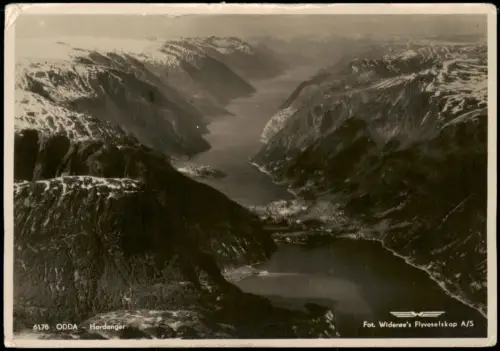Norwegen Norge Norwegen ODDA Hardanger Aerial View Norge Luftaufnahme 1930