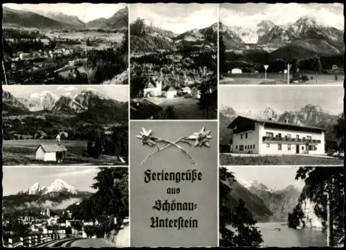 Schönau am Königssee Mehrbildkarte mit 7 Umland-Ansichten 1981/1960