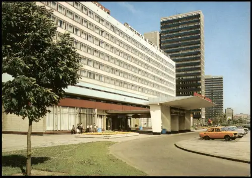 Ansichtskarte Halle (Saale) Interhotel "Stadt Halle" zur DDR-Zeit 1989