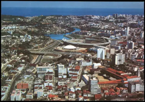 Salvador (Bahia) VISTA AÉREA, Estado da Bahia, Stadion Stadium Aerial View 1980