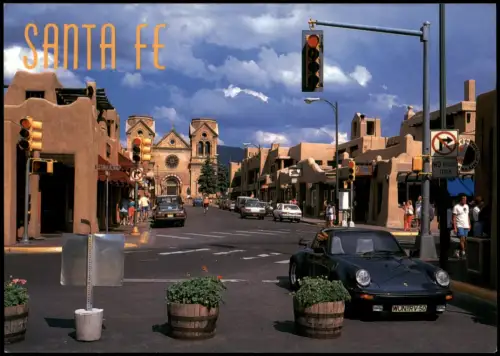 Postcard Santa Fe Stadtansicht, Car Auto Porsche 911 2000