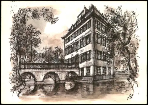 Frankfurt am Main Holzhausenschlößchen gezeichnet von Ferry Ahrlé 1978
