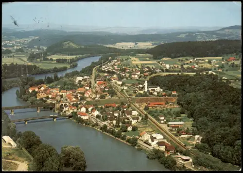 Ansichtskarte .Schweiz Koblenz Schweiz v. Flugzeug aus, Luftaufnahme 1981