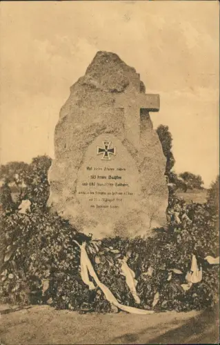 .Frankreich Champagne Feldpoststempel M.G.SS,. Trupp 22 Kriegerdenkmal 1916