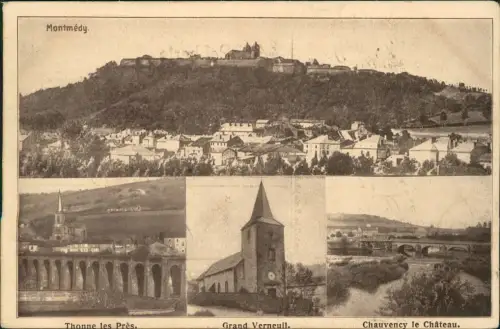 CPA Montmedy Montmédy 4 Bild Stadtansichten 1916  gel. Feldpoststempel