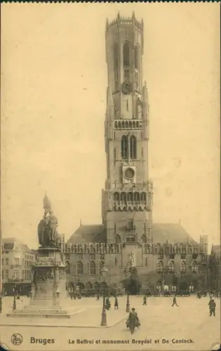Bruges Bruges (Gironde) Le Beffroi et monument Breydel et De Coninck 1910