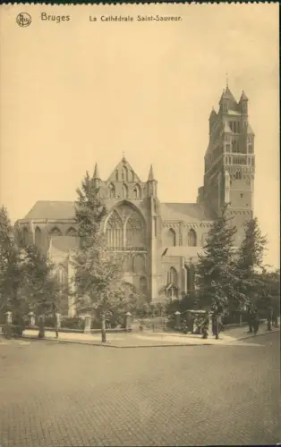 Postkaart Brügge Brugge | Bruges La Cathédrale Saint-Sauveur 1910