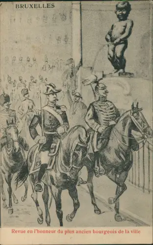 Brüssel Bruxelles Revue en l'honneur du plus ancien bourgeois de la ville 1910