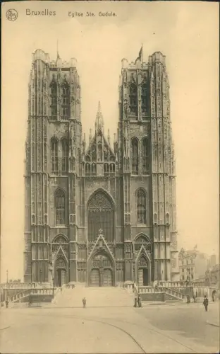 Brüssel Bruxelles Eglise Sainte-Gudule Kirche 1916   1. Weltkrieg Feldpost