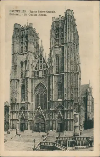 Postkaart Brüssel Bruxelles Église Sainte-Gudule St.-Gudula Kirche 1910