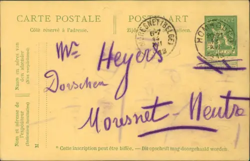 Postkaart Belgien Belgien Ganzsachen Postkarte 5C Belgie (gebraucht) 1911