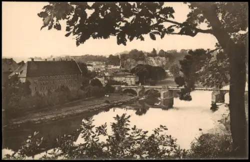 Ansichtskarte Grimma vom Stadtwald nach der Muldenbrücke. 1915