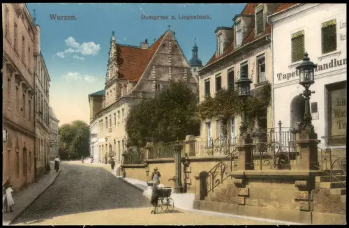 Ansichtskarte Wurzen Domgasse u. Liegenbank 1915