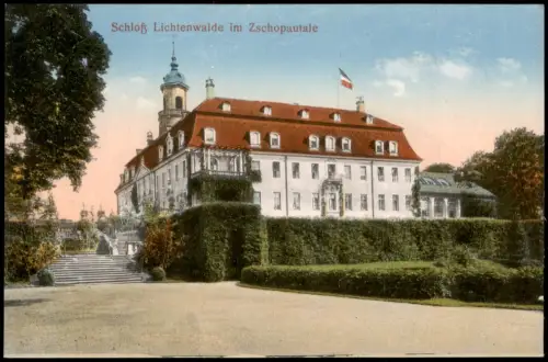 Lichtenwalde-Niederwiesa Schloß Lichtenwalde Seitenansicht Park 1915