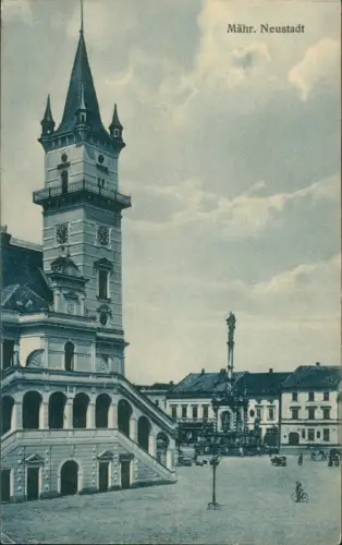 Postcard Mährisch Neustadt Uničov Ringplatz 1923  Stempel 700 Jahrfeier