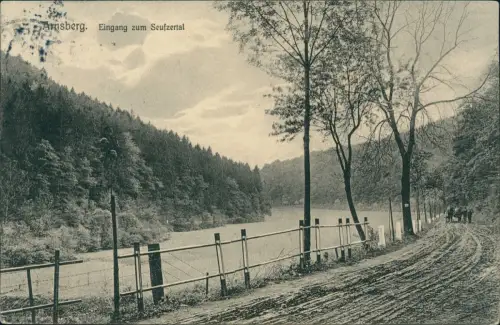 Ansichtskarte Arnsberg Eingang zum Seufzertal 1912