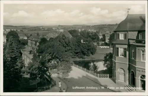 Ansichtskarte Arnsberg Straßenpartie an der Klosterbrücke 1940