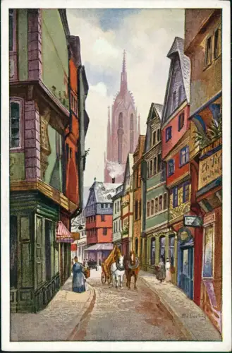 Ansichtskarte Frankfurt am Main Liebig Künstlerkarte - Im alten Markt 1934