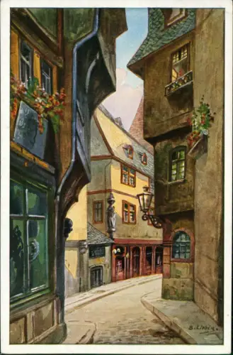 Frankfurt am Main Liebig Künstlerkarte - Hinter dem Lämmchen 1934