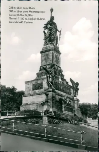 Rüdesheim (Rhein) National-Denkmal / Niederwalddenkmal mit Maßen 1961