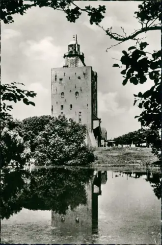 Ansichtskarte Insel Neuwerk-Hamburg Herrengarten und Leuchtturm 1961