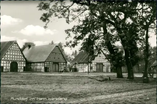 Jeetzel-Lüchow (Wendland) Runddorf im Hann. Wendland - Fotokarte 1962