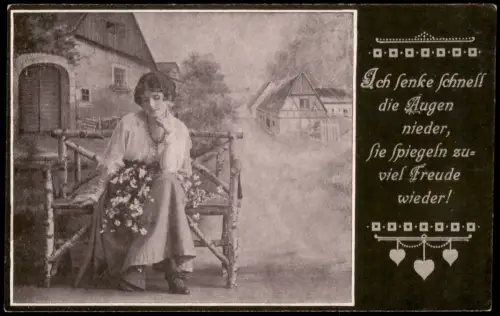 Liebe Liebespaare Nachdenkliche Frau Serienkarte Serie 1163 1920