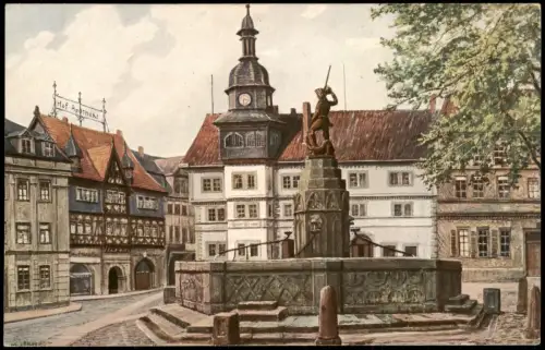 Ansichtskarte Eisenach Künstlerkarte Markt Hof Apotheke 1922