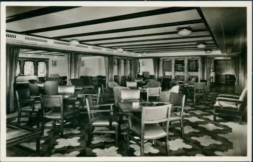 Schiffe Dampfer Steamer ND LLOYD BREMEN EUROPA Rauchsalon Touristenklasse 1930