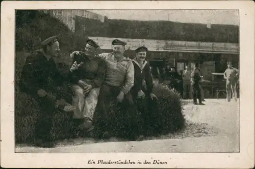 Ansichtskarte  Militär Soldatenleben Ein Plauderstündchen in den Dünen 1912