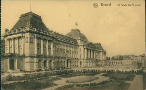 Postkaart Brüssel Bruxelles Het Paleis des Konings. 1917