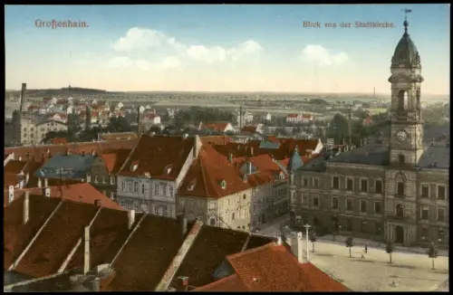 Ansichtskarte Großenhain Blick von der Stadtkirche. 1915
