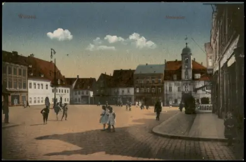 Ansichtskarte Wurzen Marktplatz Kinder 1915