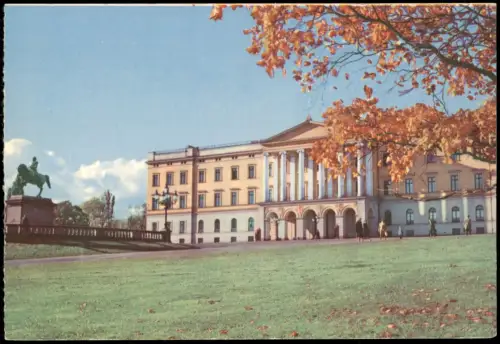 Postcard Oslo Kristiania Slottet (Schloss) Royal Palace 1960