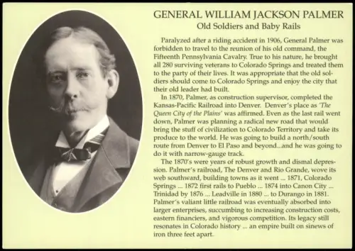 .USA United States GENERAL WILLIAM JACKSON PALMER Old Soldiers Baby Rails 2000