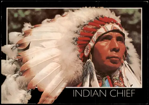 Ansichtskarte  Native American Indianer INDIAN CHIEF 1990