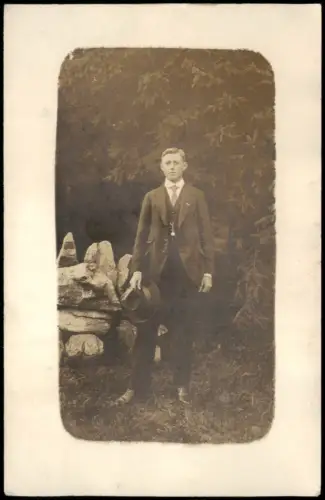 Menschen Soziales Leben Frühe Fotokunst Porträt-Foto Mann Hut 1910 Privatfoto