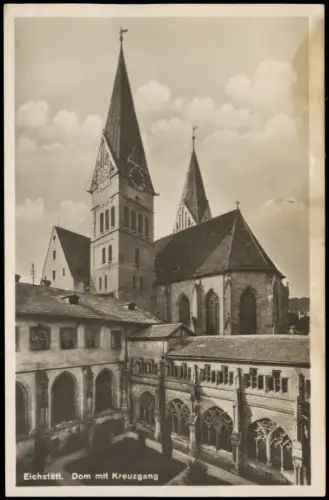 Ansichtskarte Eichstätt Dom mit Kreuzgang 1920