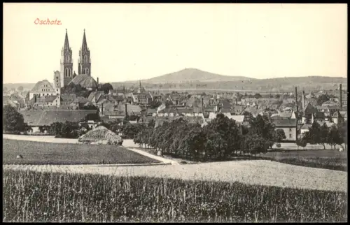 Ansichtskarte Oschatz Fernblick auf die Stadt 1915