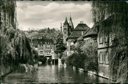 Ansichtskarte Esslingen a. Neckar - Kanal an der Maillie - Fotokarte 1958