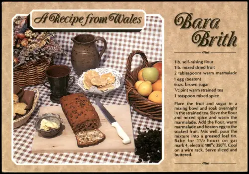 Wales (Allgemein) Rezeptkarte: Bara Brith (A Recipe from Wales) 1990