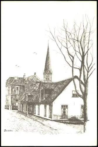Postkaart Baarn Straßenansicht mit Kirchturm 1996