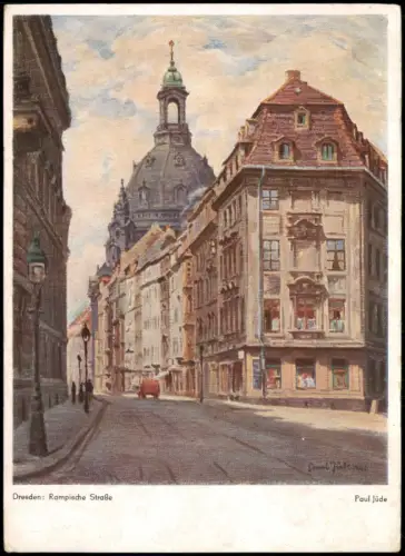 Ansichtskarte Innere Altstadt-Dresden Rampische Straße mit Frauenkirche 1941