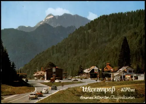 Villach Wurzenpaßhöhe mit Rasthaus Bergmann und Mojstrovka 1970