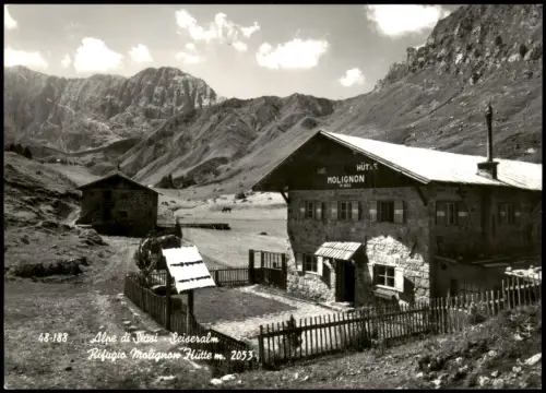 Seiser Alm Rifugio Molignon (Molignon Hütte) auf der Seiser Alm 1955