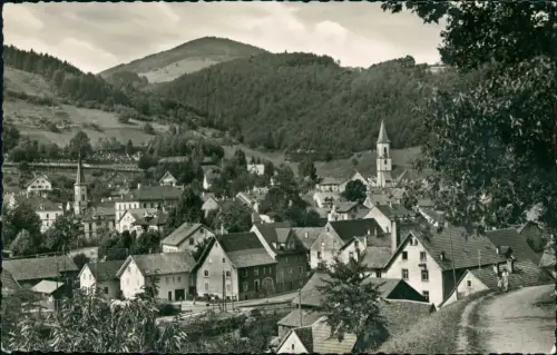 Ansichtskarte Zell im Wiesental Stadtpartie - Fotokarte 1960