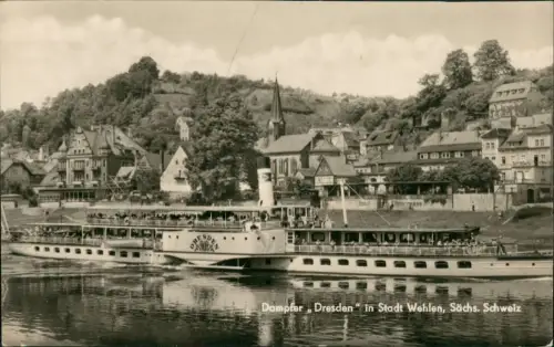 Ansichtskarte  Dampfer Dresden Stadt Wehlen Sächs Schweiz 1966 Bordpost-Stempel